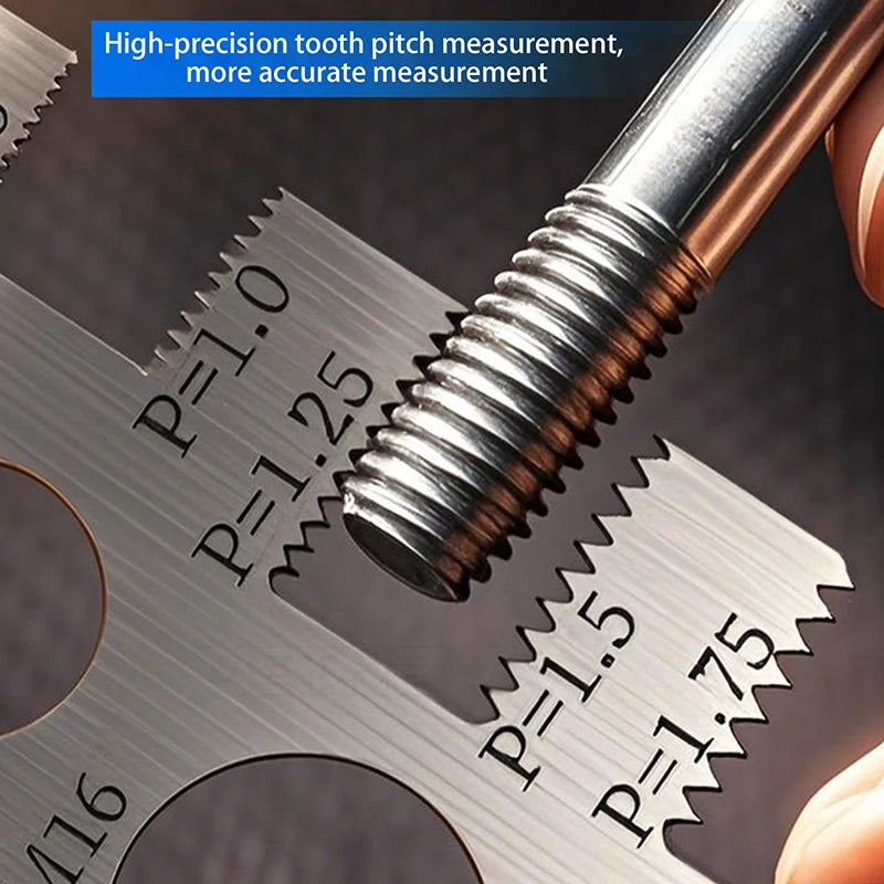 Thread Pitch Gauge Measurement Ruler For Screw Space Saving Measuring Gauge Tool For Bit Bolt Nut Screw Oasis Select