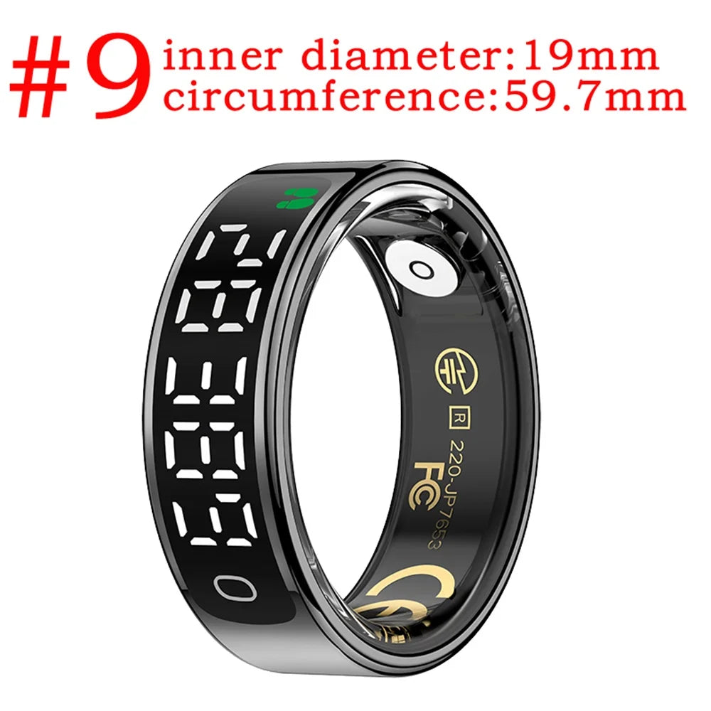 2026 Smart Ring With Display Screen Touch Screen Heart Rate Sleep Gesture Control Remote Photo Capture Sports Blue Tooth Ring Oasis Select BK 9