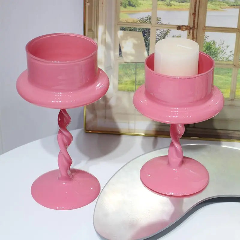 Retro French Tall Candlestick Decoration Home Romantic and Girlish Candlelight Dinner Atmosphere Light Oasis Select tall and short