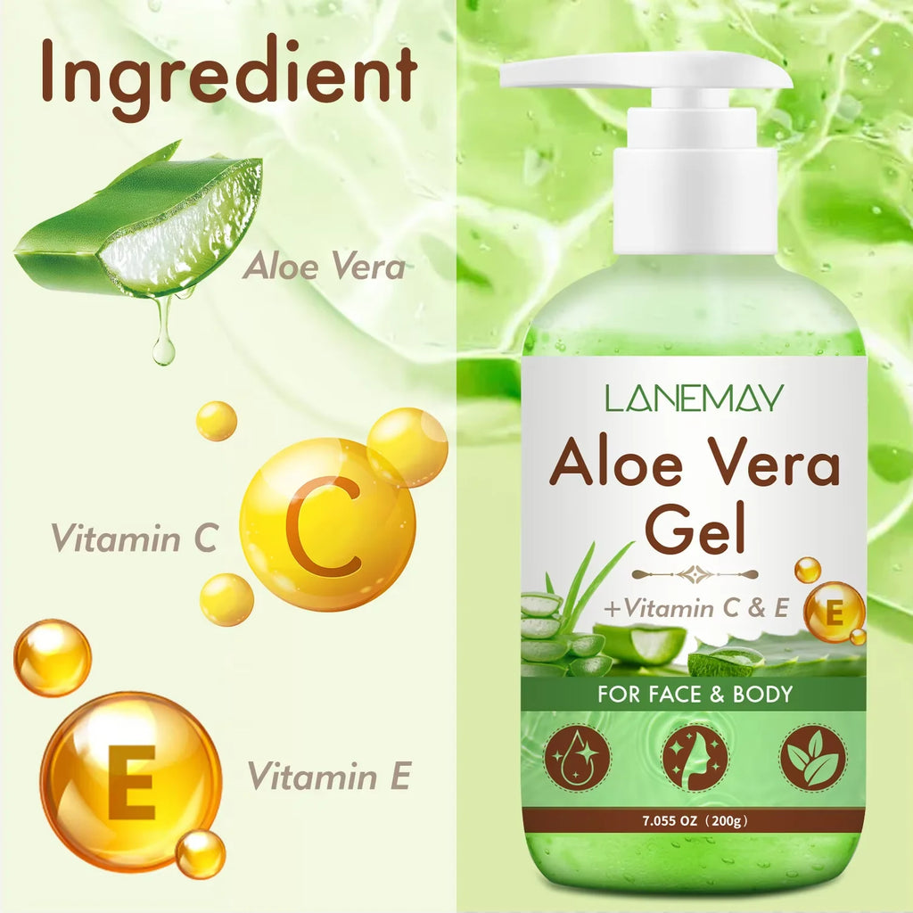 2-Pack Vitamin C & E Aloe Vera Gel – Face & Body Moisturizer Aloe Vera Gel Oasis Select