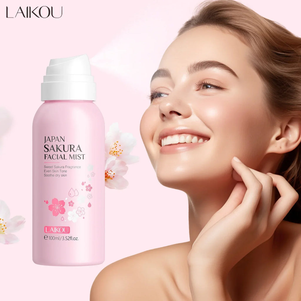 LAIKOU Sakura Toner Spray – Hydrating & Brightening Mist 100ml Facial Toner Spray Oasis Select