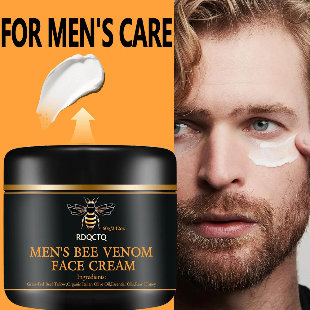 RDQCTQ Men's Bee venom Wrinkle Remover Face Cream Firming Lifting Anti Aging Fade Fine Lines Moisturizing Skin Care Oasis Select