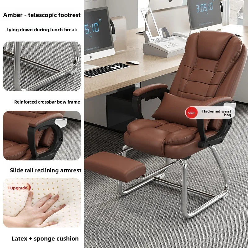 Computer chair, home office chair, comfortable for human body, reclining boss chair, chess and card room mahjong chair Oasis Select Orange
