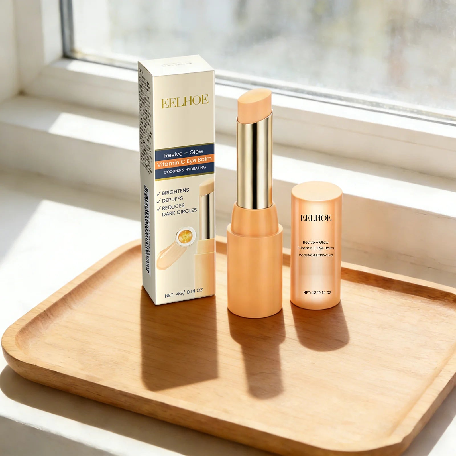 Vitamin C Eye Balm Remove Eye Bags Anti-Puffiness Dark Circles Brightening Eye Cream Deep Moisturizing Nourishing Eye Skincare Oasis Select