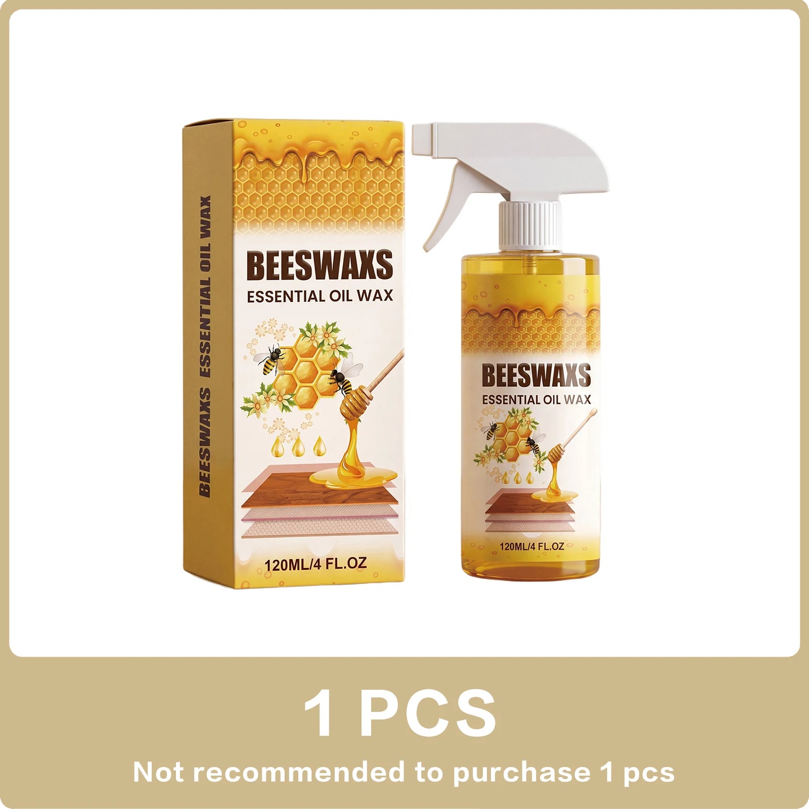 Wood Polishing Beeswax Spray Furniture Surface Brightening Care Agent Enhance Gloss Smooth Wooden Surface Daily Household Wood Oasis Select 120ml