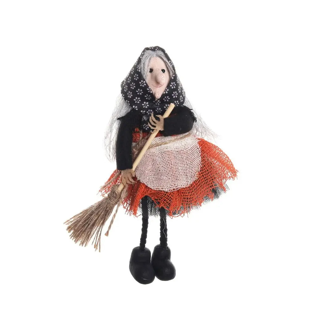 Halloween Witch Apron Ornament | Cute Broom Pendant Decor