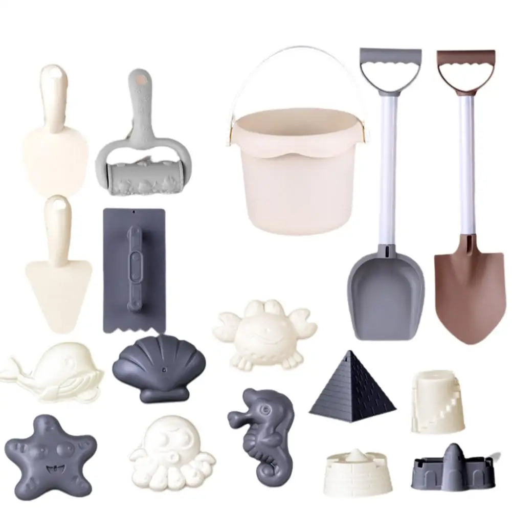Kids Beach Sand & Water Play Set – Shovel, Rake & Bucket Beach Sand Play Set Oasis Select 17pcs