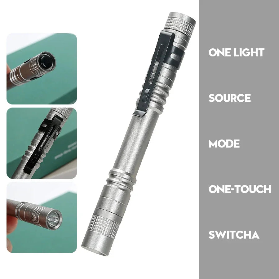 Mini LED Pen Light Flashlight 500LM | Camping & EDC Torch