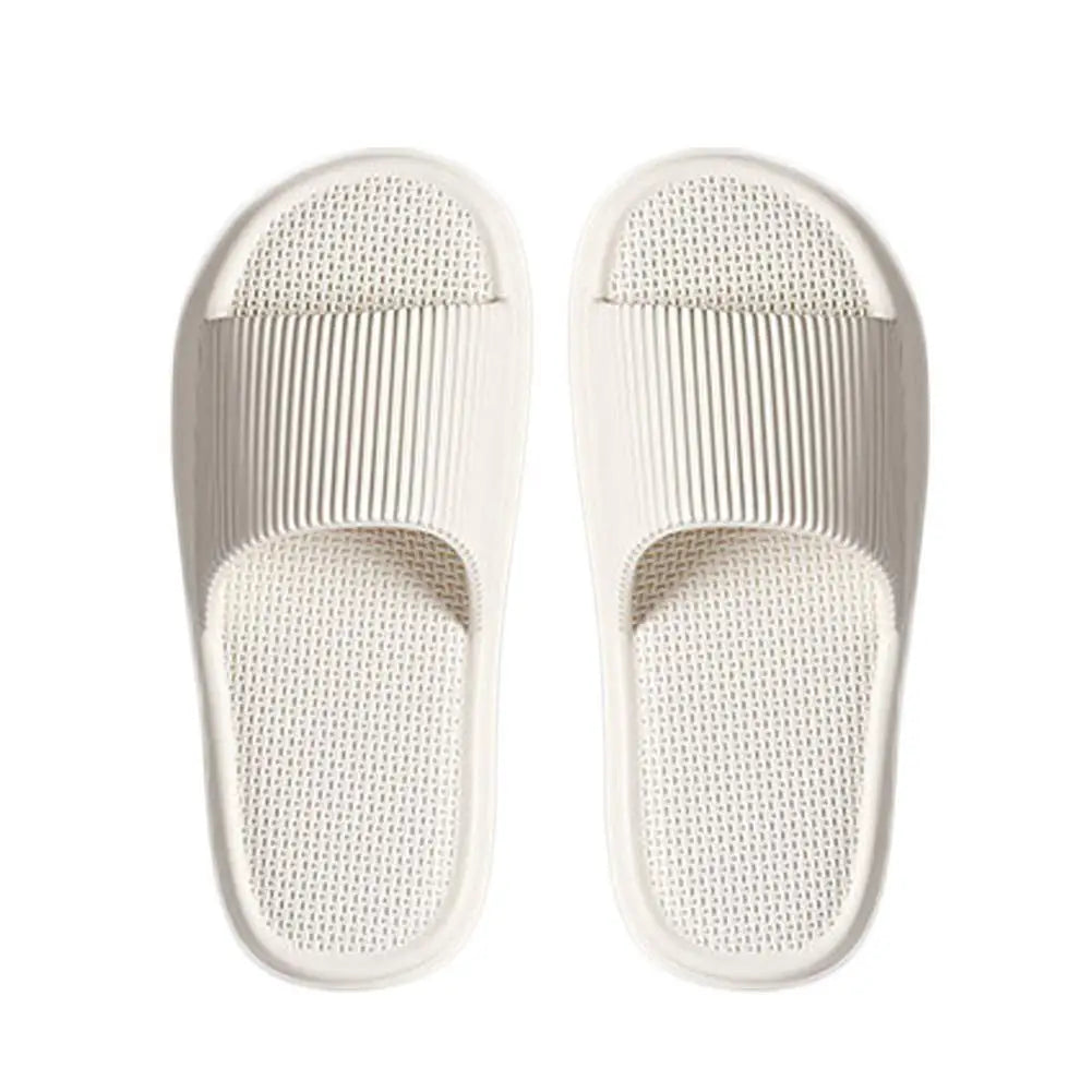 Women Summer Concise EVA Slippers Men Soft Home Slides Couples Bathroom Non-slip Sandals Adults Comfortable Outdoor Beach Shoes Oasis Select 42-43 white