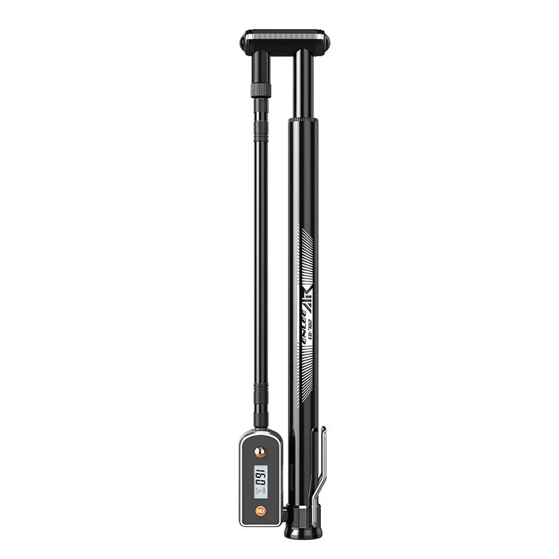 Bicycle hand-operated high-pressure inflator with pressure gauge, portable manual air pump, 160PSI Oasis Select black