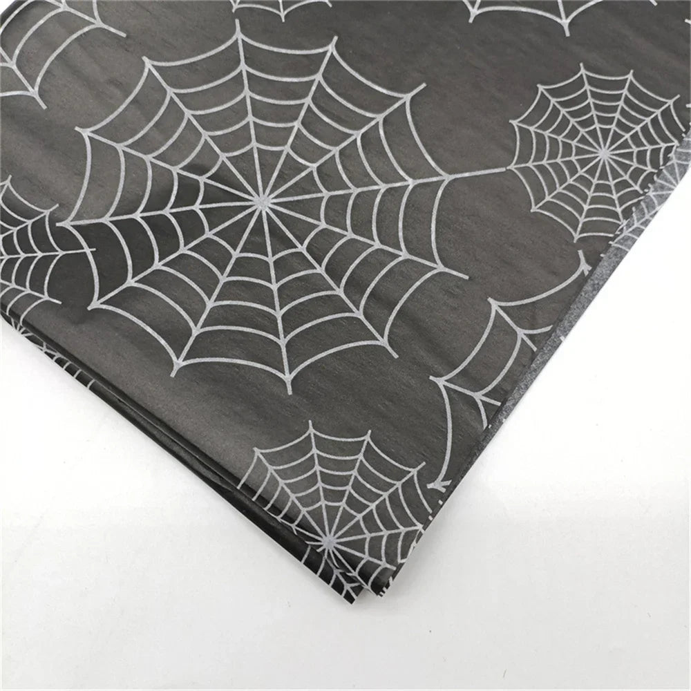 20 Sheet Halloween Wrapping Paper, Skull/Spider Web Pattern Gift Wrap Tissue Paper Decorative Craft Paper for Party Oasis Select 3