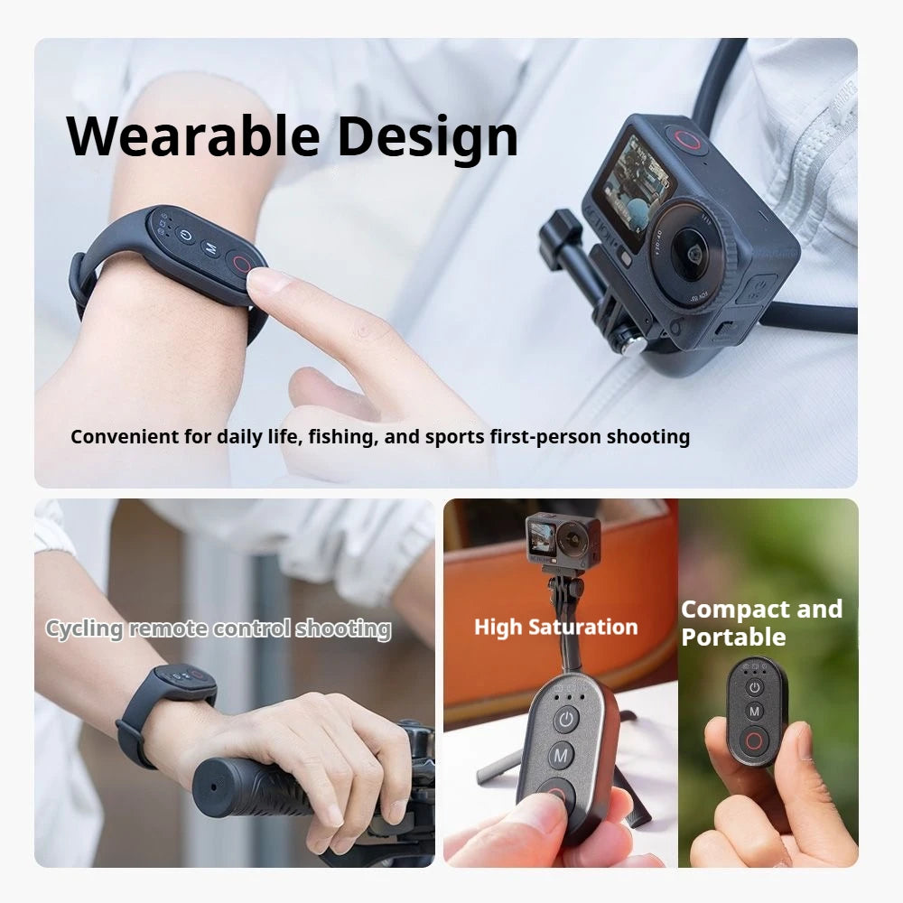 50M Bluetooth Remote for DJI, Insta360 & GoPro | Wristband