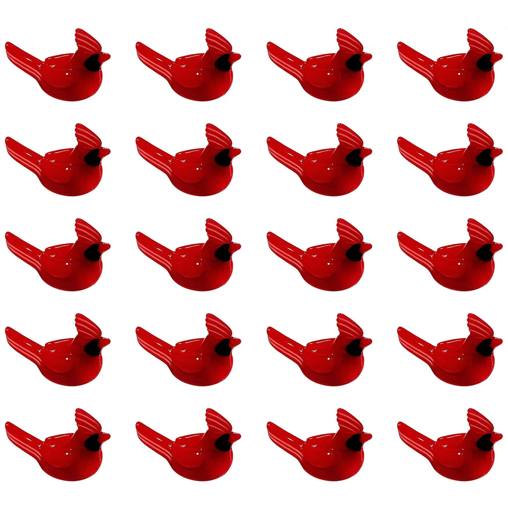 5/10/20 PCS Mini Red Cardinal Bird Figurine – Resin Ornament for Fairy Garden, Dollhouse, Cake Decor & Memorial Home Decoration Oasis Select 20pcs
