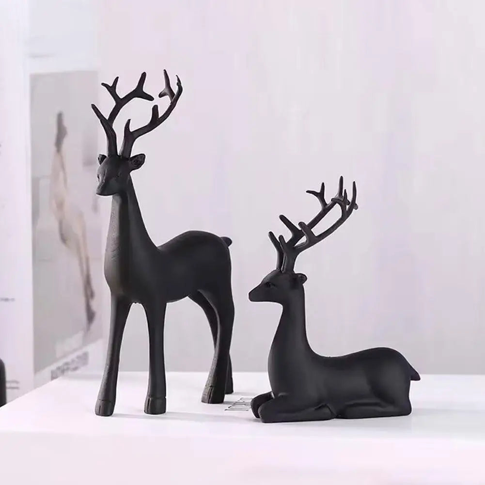 Christmas Reindeer Decor Modern Style Deer Statues Elk Sculpture Figurines Ornament Living Room Bedroom Office Home Decor Oasis Select