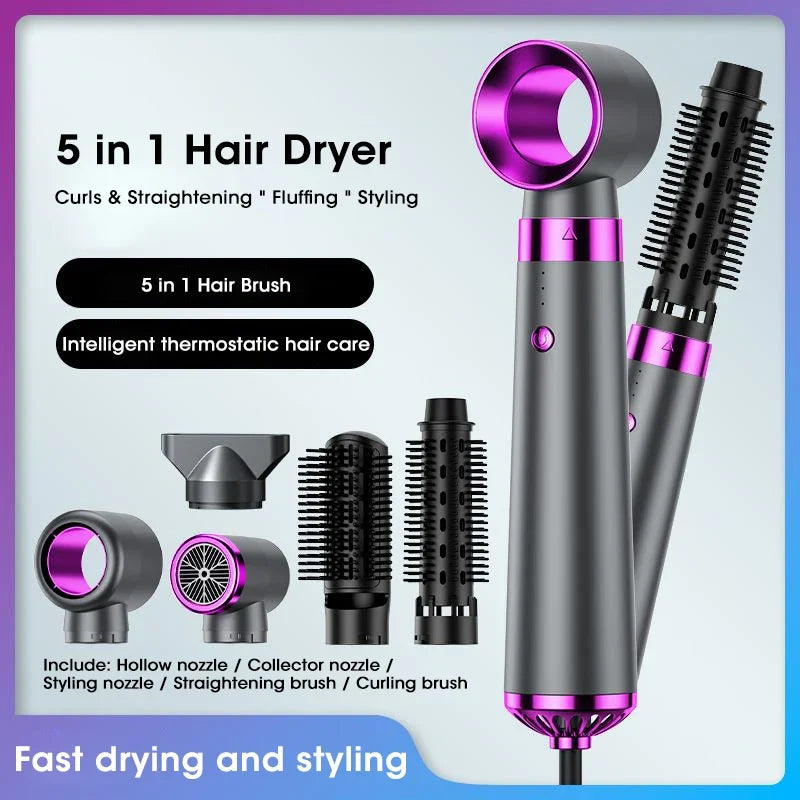 5-in-1 Negative Ion Hair Dryer Styling Set – Curler & Straightener