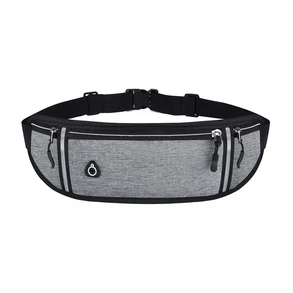 Running Waist Bag Lightweight Waterproof Reflective Strip Waist Fanny Pack Gym Sport Running Waist Pack Adjustable Elastic Strap Oasis Select Gray