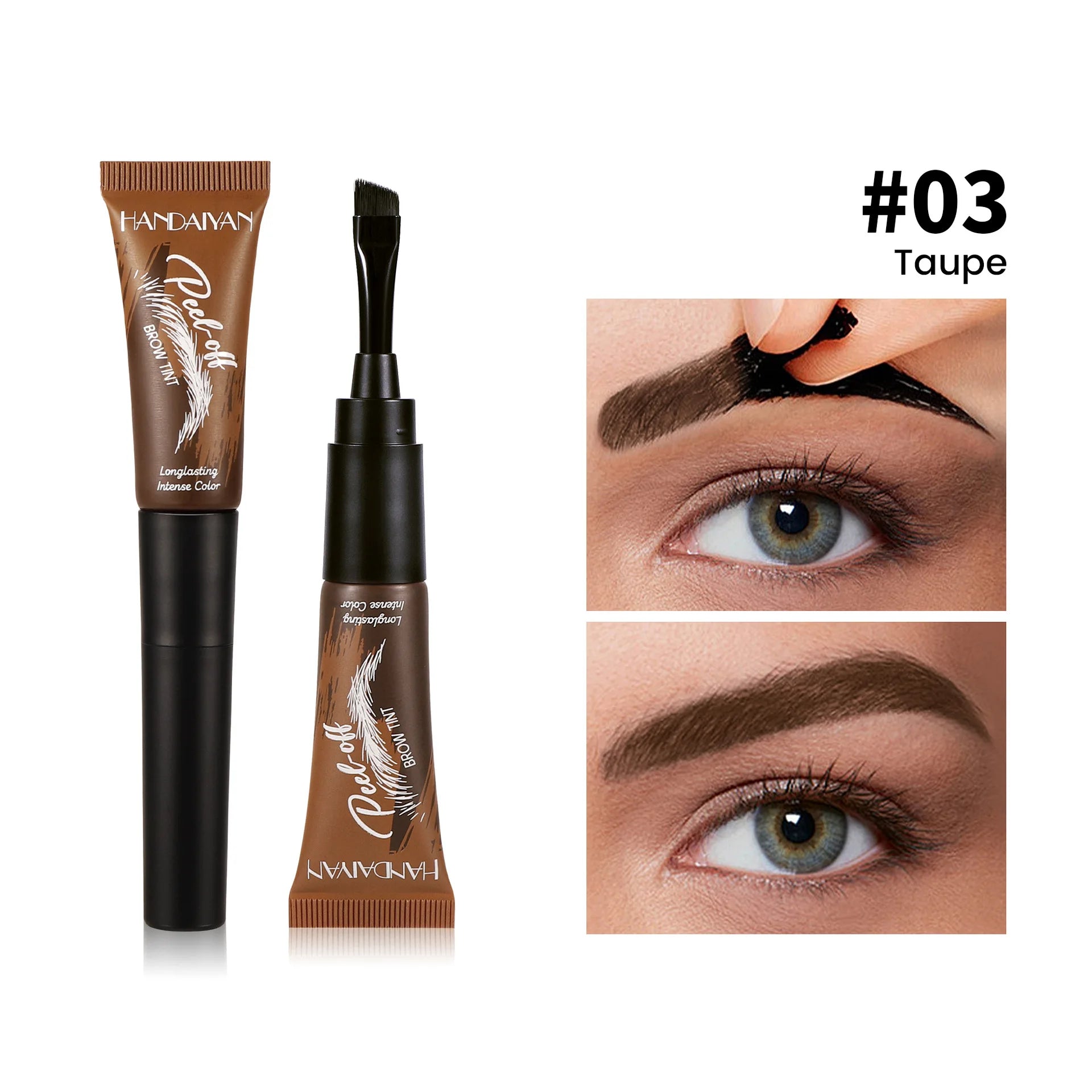 Handaiyan Peel-Off Brow Tint Gel – Waterproof & Long-Lasting Eyebrow Tint Gel Oasis Select 03 Taupe