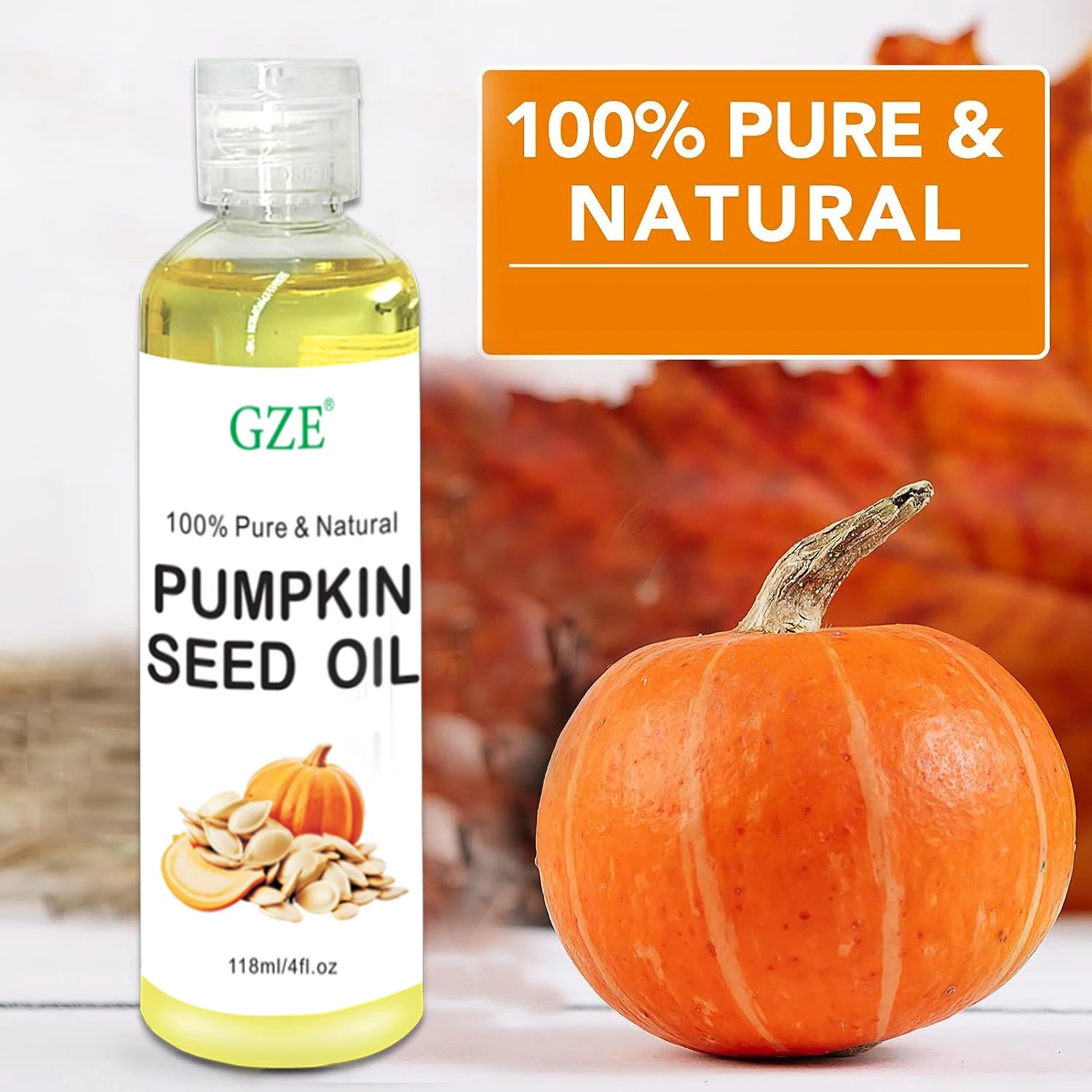 GZE Pumpkin Seed Carrier Oil – Cold Pressed Pure 118ml