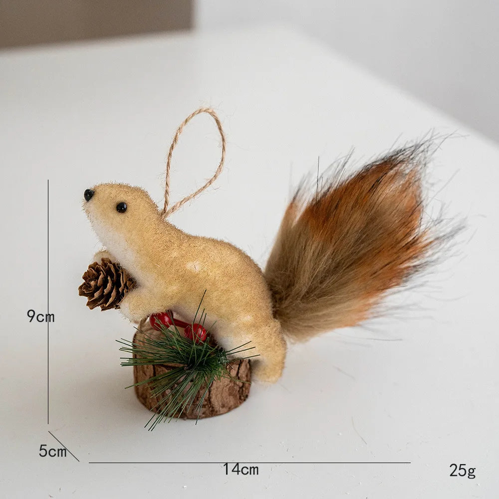 Christmas Tree Decoration Cute Cartoon 3D DIY Squirrel Xmas Pendants Christmas Hanging New Year Decor Ornaments 2026 Navidad Oasis Select C