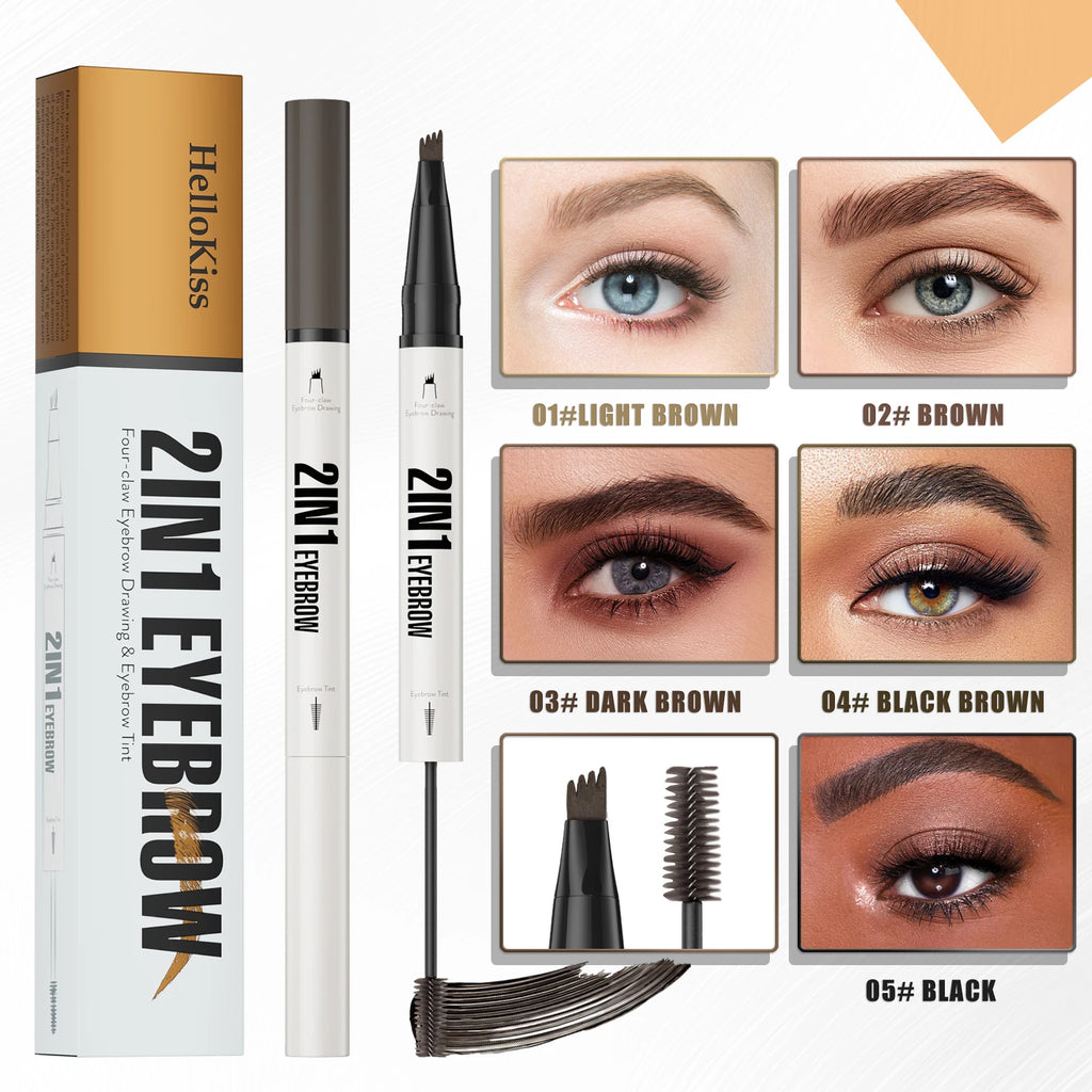 Hello Kiss 2-in-1 Waterproof Microblading Eyebrow Pen – 4 Tips