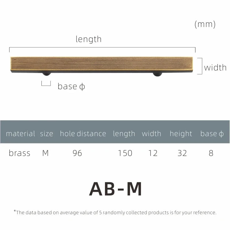 Brass Furniture Handles Modern Wardrobe Dresser Cupboard Drawer Cabinet Door Long Square Black/Gold Pulls Knobs Oasis Select AB-M