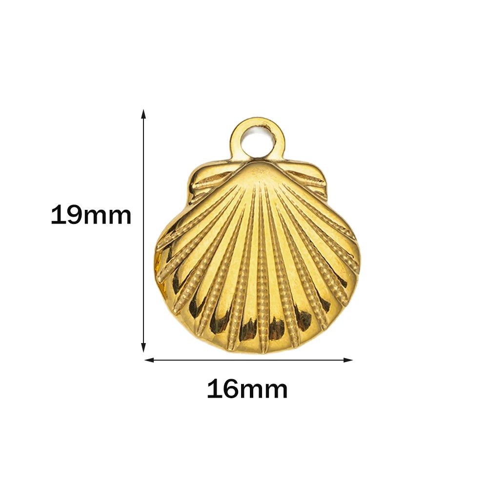 5pcs Stainless Steel Starfish Charms Shell Fish Tail Hippocampus Gold Charms Pendants Jewelry Making Ocean Dangle Accessories Oasis Select Gold 16x19mm 5 Pieces