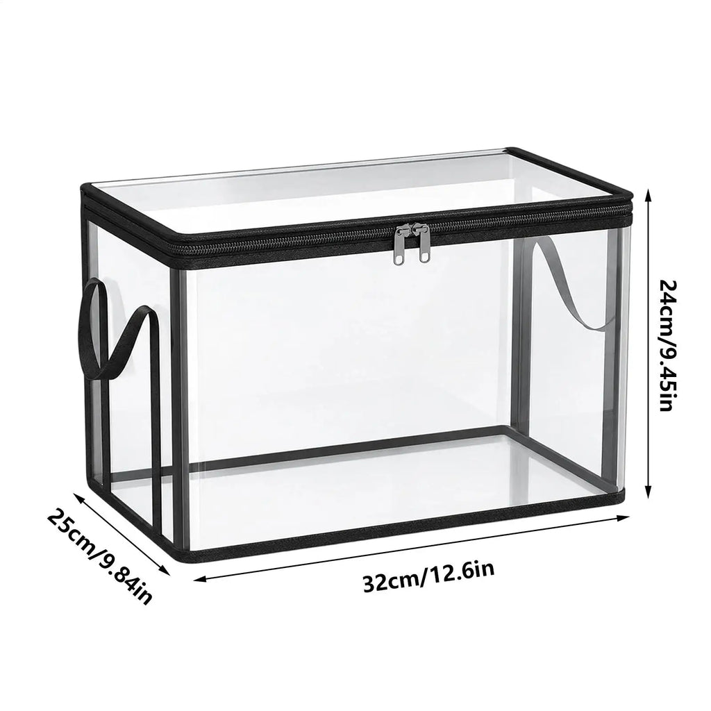 Clear Stackable Large Capacity Book Storage Box Book Storage Containers Organization Bins for Toy Snack Bedding Clothes Home Oasis Select
