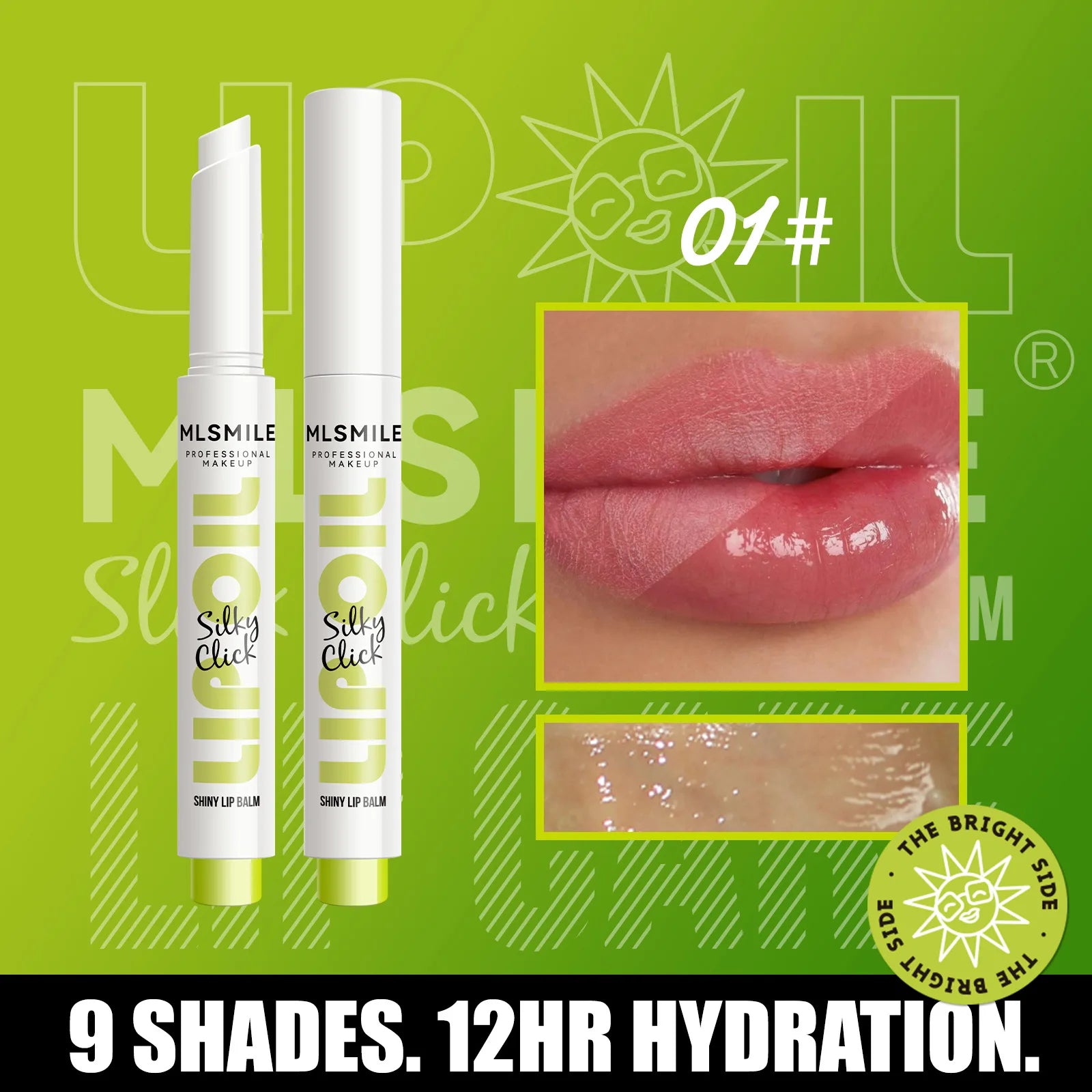MLSMILE Mirror Gloss Lip Balm Oil – Long Lasting, 9 Shades