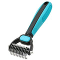 2-in-1 Double-Sided Pet Grooming Rake for Cats & Dogs