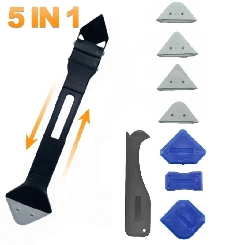5-in-1 Caulk Remover & Sealant Smoother Tool Set | 5 Radius Tips Caulking Tool Set Oasis Select