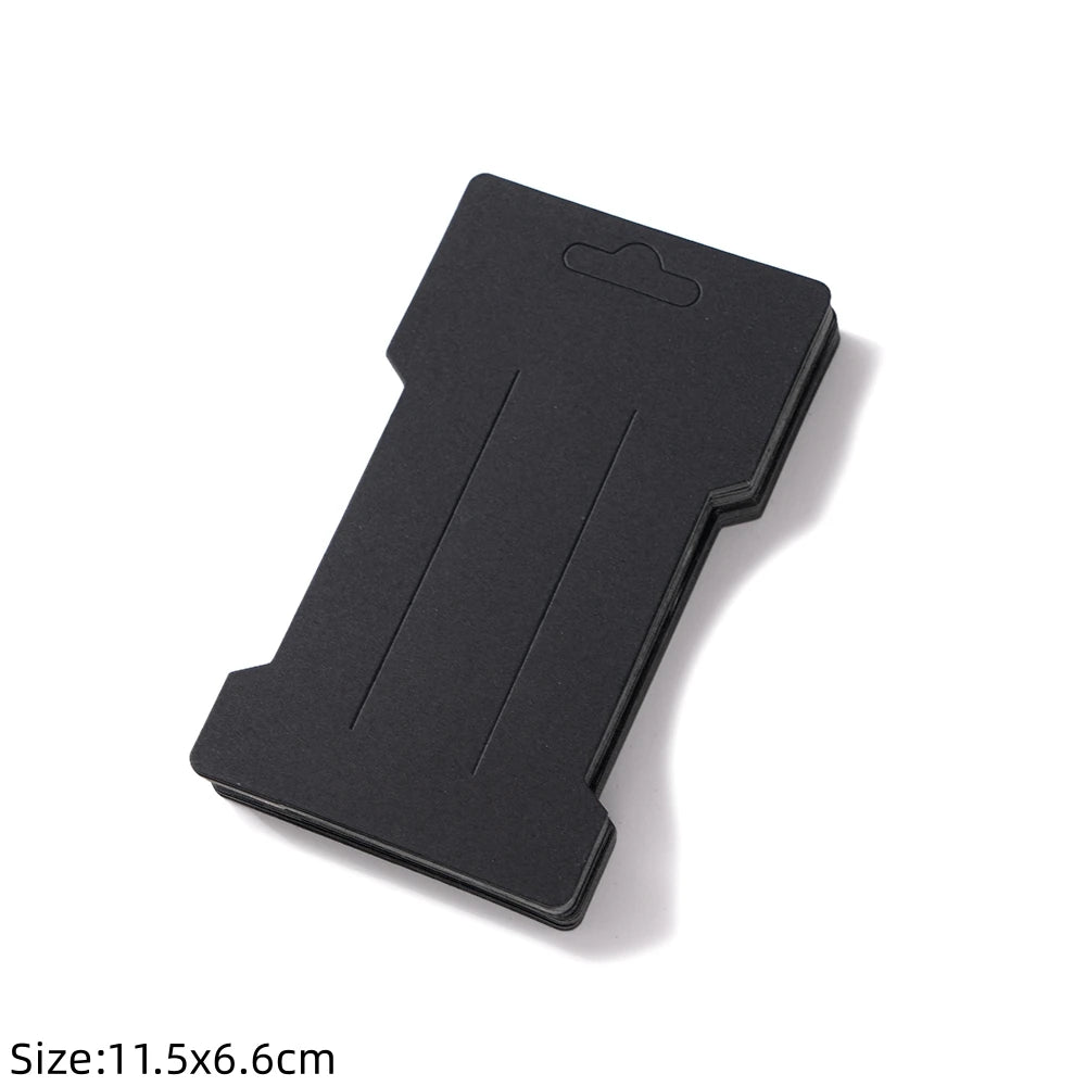 50pcs Paper Hair Bow Clip Display Card for Hairband Hairpins Hairclips Cardboard Accessories Jewelry Packaging Small Business Oasis Select Black
