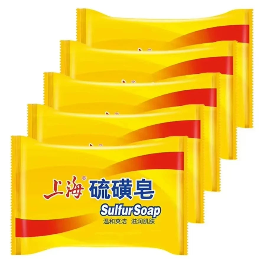 2026 Flash Sale！3/5Pcs Shanghai Sulfur Soap Traditional Chinese Skin Care Oil-Control Acne Cover Cleanser For Glowing Skin Oasis Select 5BF065-5PCS