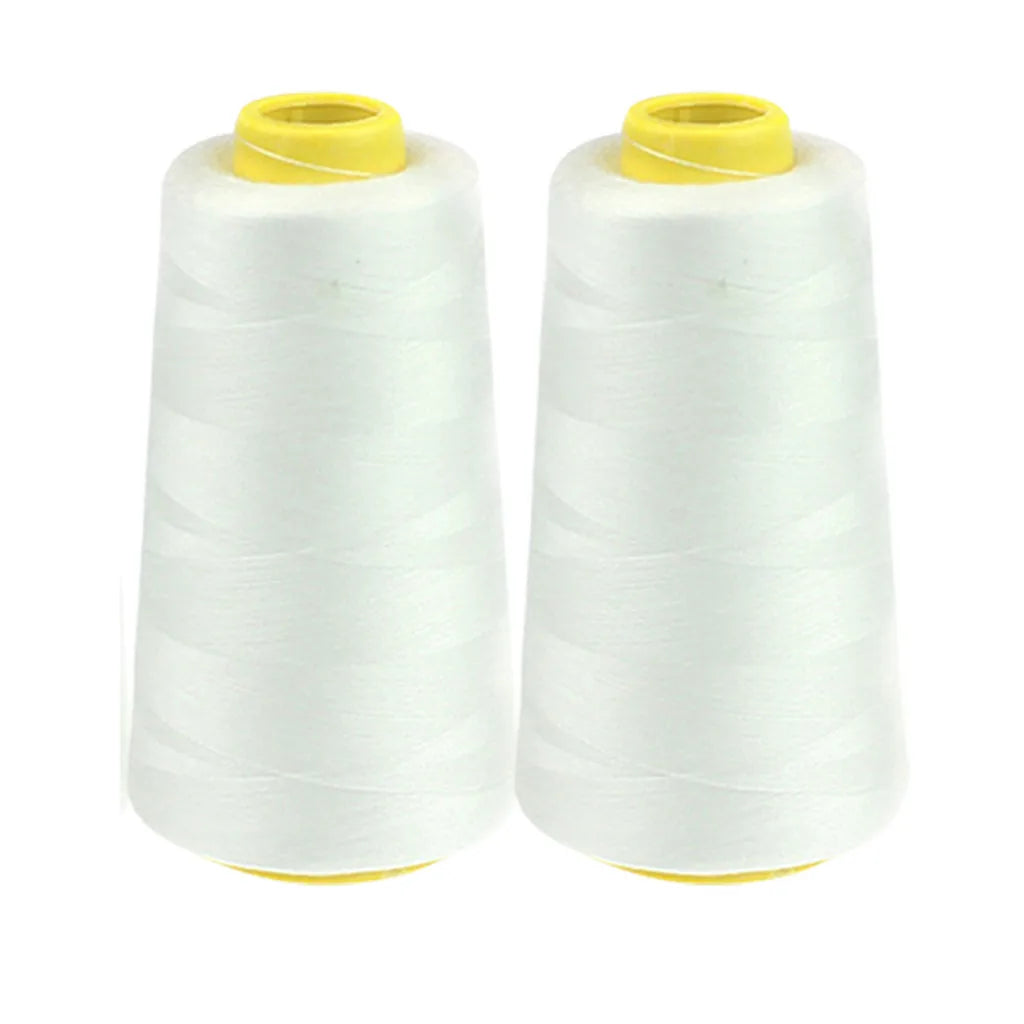 2PC Sewing Thread 2300 Yard Each Spool Solid Color White Black Stitching Thread for Machine and Household Sewing Accessories Oasis Select White