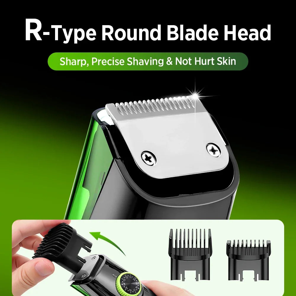AFDEAL Vacuum Beard Trimmer – LCD, IPX6, 20 Lengths, USB-C