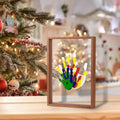 Home Handprint Kit Handmade DIY Home Souvenir Frame with 6-Color Pen DIY Creative Art Handprint Kit Oasis Select brown