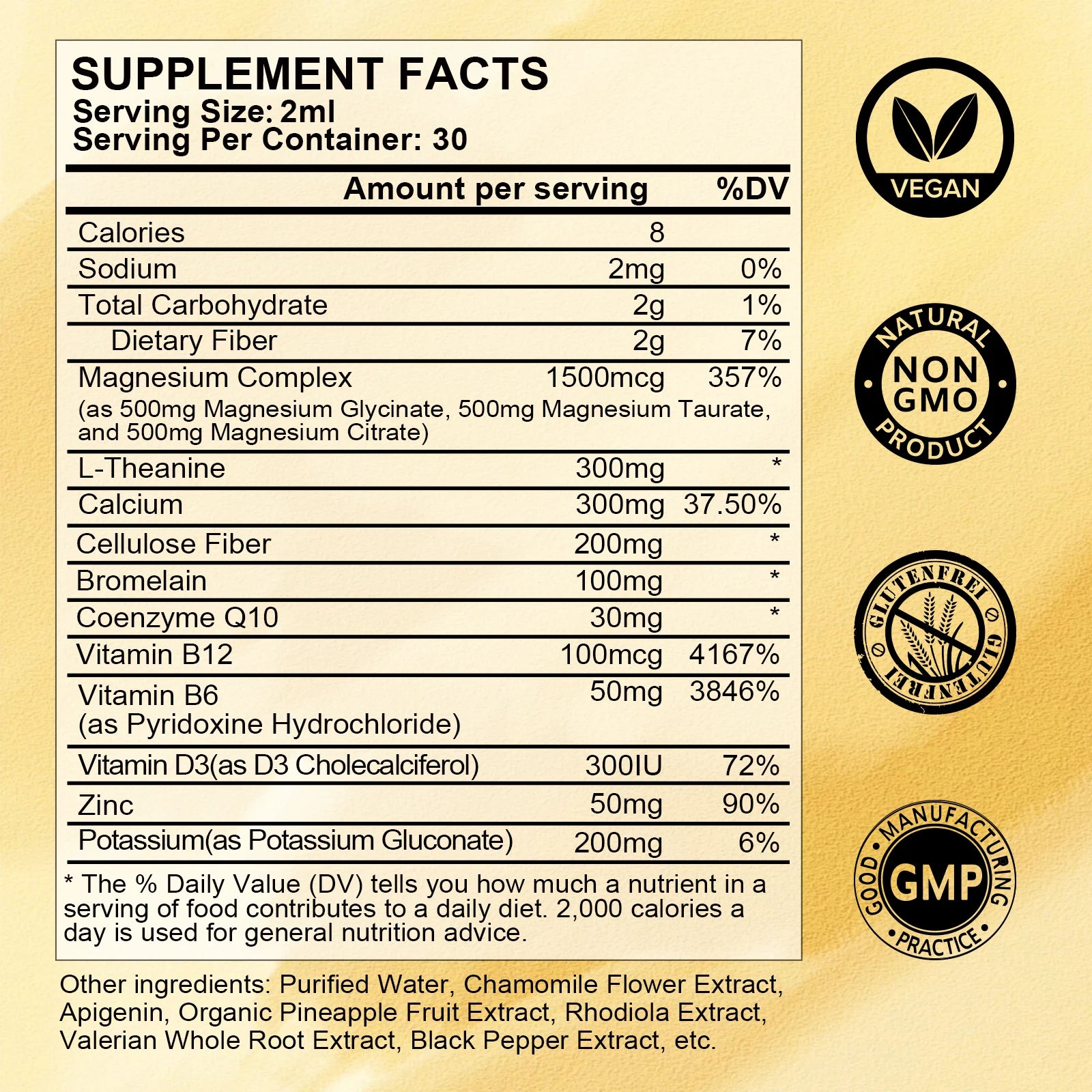 Beworths Magnesium Glycinate Drops with Pineapple Flavor Relieve Stress,Improve Sleep Quality Support Sleep,Muscle &Joint Health Oasis Select