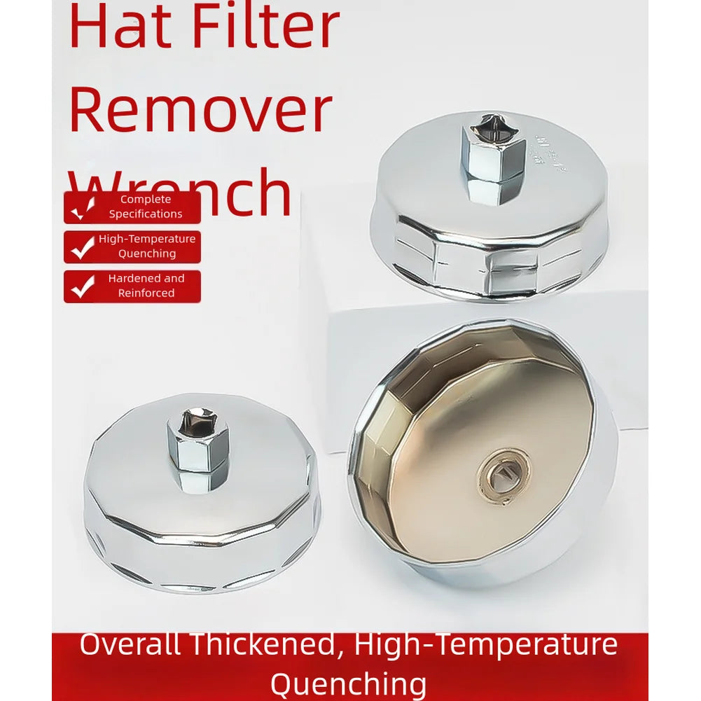 64mm-89mm End Cap Machine Filter Removal Tool 1/2inch Square Drive Oil Filter Remove Tool Machine Filter Hand Tool Oasis Select