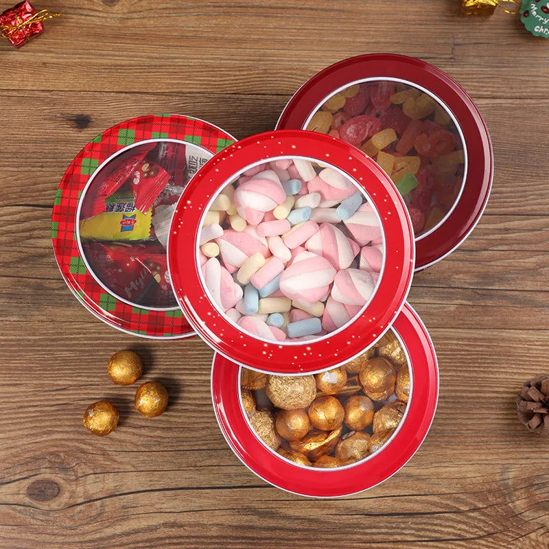 Christmas Metal Tin Candy Cookie Gift Box | Festive Packaging