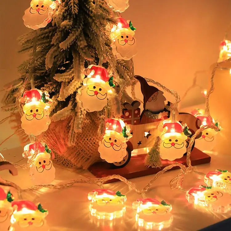 Christmas LED Color Light Strings Snowman Elders Christmas Tree Decorative Lights Scene Party Pendants Ambient Lights Oasis Select Bearded old man solar 12m100light