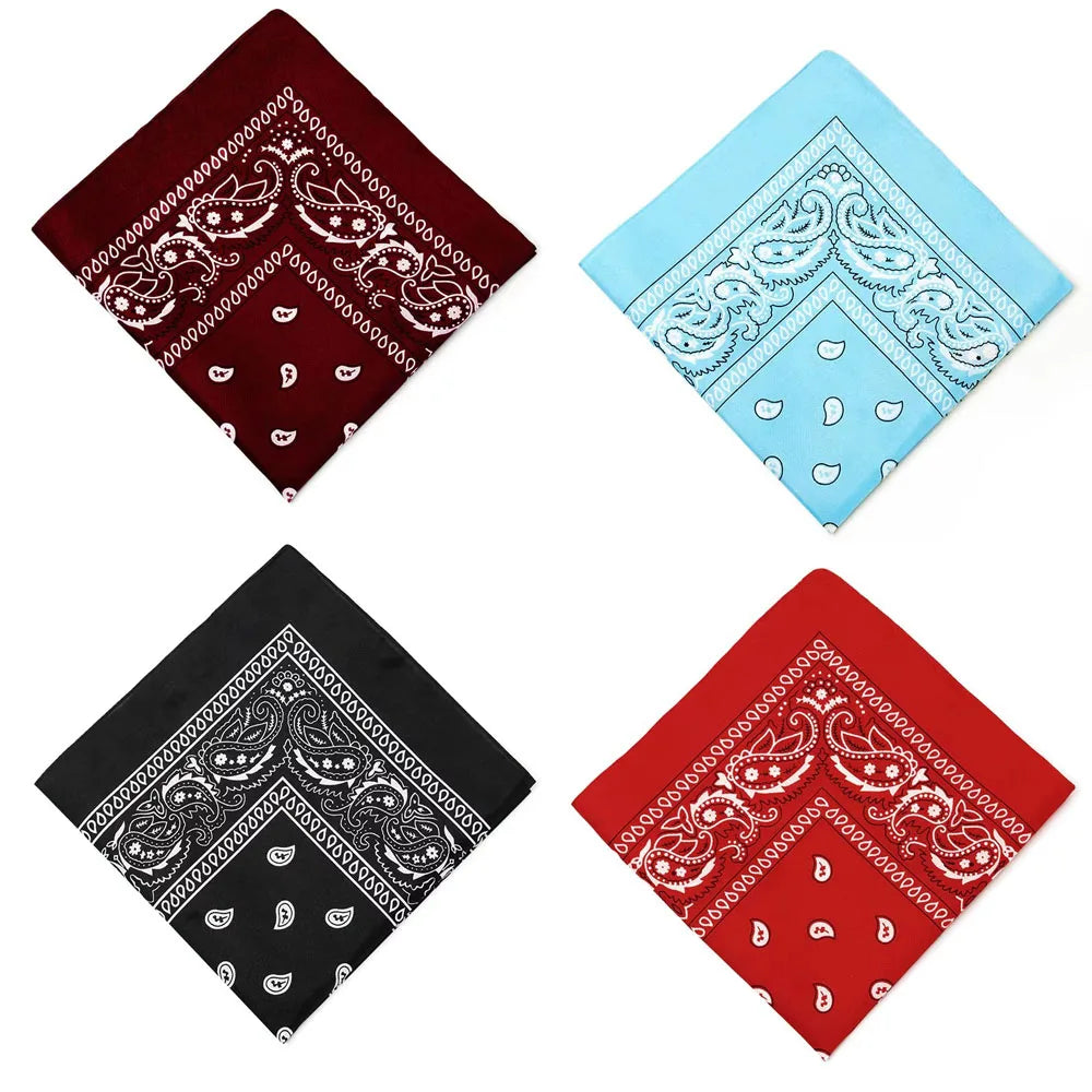 1/4/6Pcs Fashion Hip HopBlend Bandana Square Scarf Black Red Paisley Headband Printed For Women/Men/Boys/Girls Oasis Select mix 4pcs 1 55X55 cm