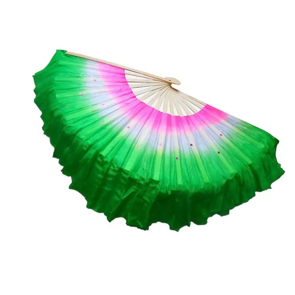Handmade Silk Yangko Dance Fan – Chinese Half Circle Folk Art