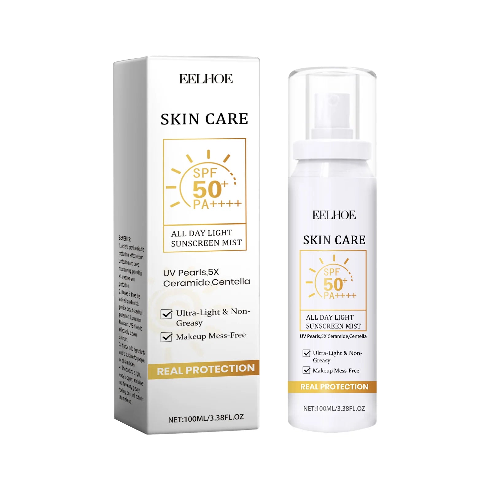 Eelhoe SPF 50+ Sunscreen Spray – Waterproof Face & Body Mist