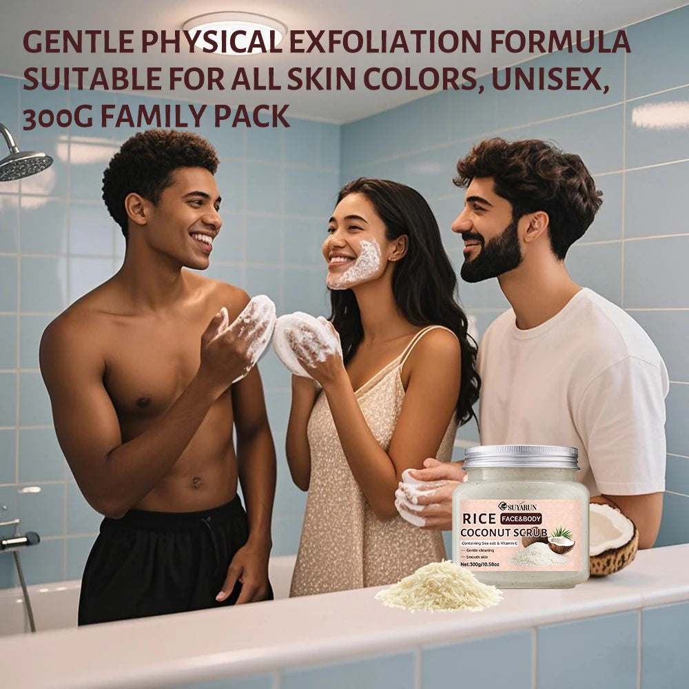 SUYARUN Rice & Coconut Exfoliating Scrub – Vegan, Sulfate-Free Exfoliating Body Scrub Oasis Select