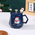 Christmas Creative Water Cups, Christmas Ceramic Cups, Christmas Tree, Snowman, Santa Claus Mugs, Coffee Cups, Festival Gift Oasis Select Blue 400ml