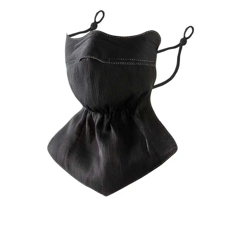 Breathable Sun Protection Mask Ear Loop Face Covering Lightweight Anti UV for Summer Outdoor Work and Commuting Oasis Select Black