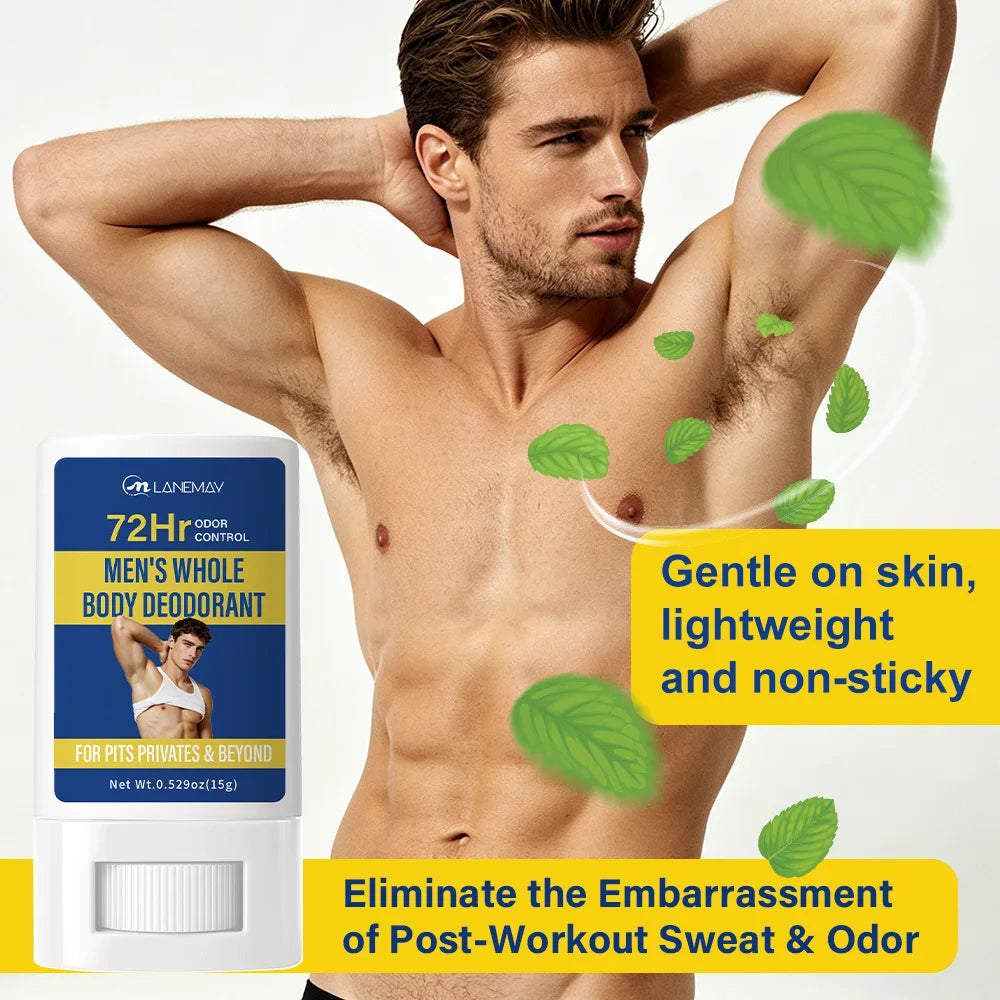 Lanemay Men's Whole Body Deodorant Stick | 72-Hour Freshness
