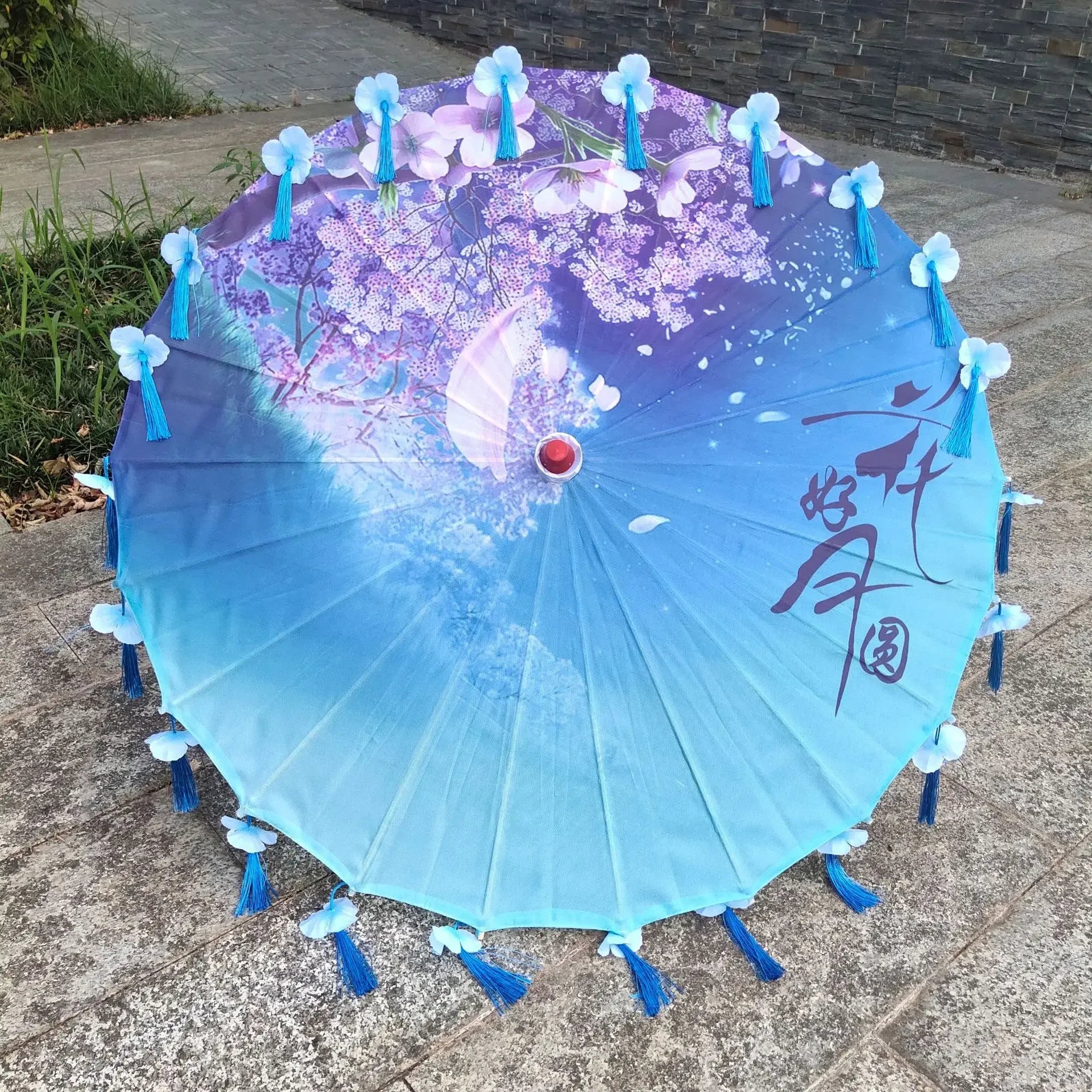 Antique Hanfu Fringe Umbrella Performance Photo Props Dance Silk Umbrella Craft Ancient Point Oiled Paper Umbrella Oasis Select