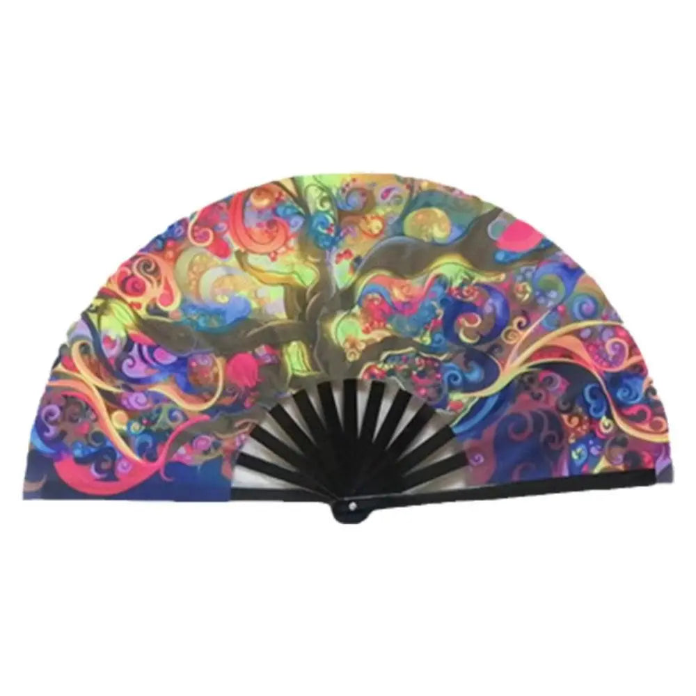 1 pcs Exiquisite Cartoon Summer Gift Bamboo Wooden Cat Patterns Folding Fan Home Decoration Fan Crafts Silk Fan Oasis Select no.9