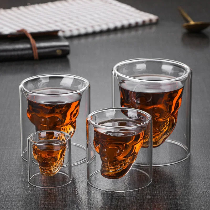 Skull Creative Glass Bar Clear Insulated Glass Skull Whiskey Liquor Beer Glass Shaped Glass Oasis Select
