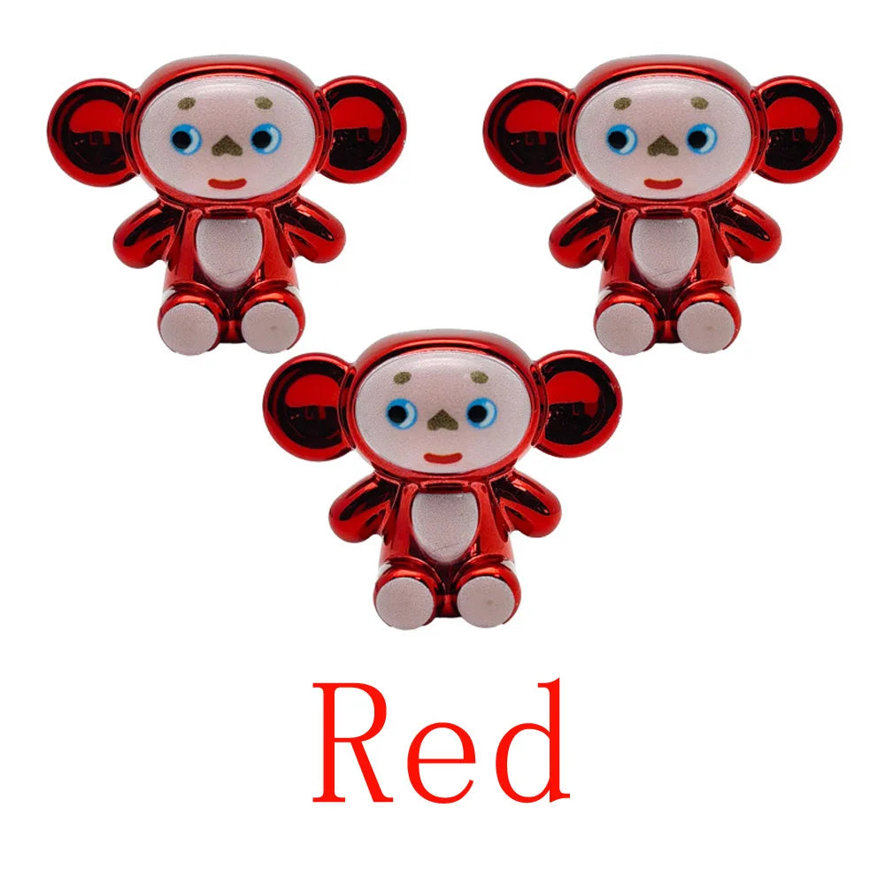 Tire Valve Stem Cap Cute Cartoon Monkey Tire Valve Stem Cover for Bikes Corrosion-Resistant Tire Cap Cover for Cars Motorcycle Oasis Select Red-4Pcs